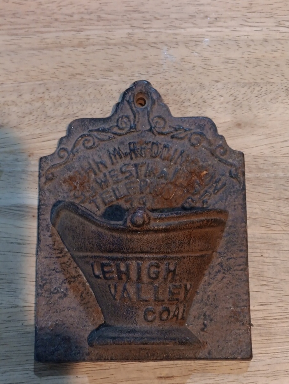 Lehigh Valley Coal Decorative Cast Iron Wall Plaque - Rust Brown